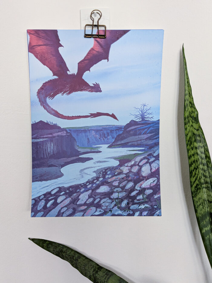 island landschaft mit drachen