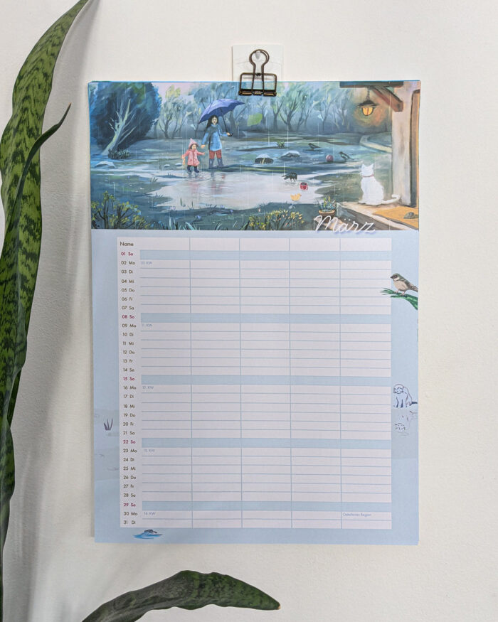 Pfuetzenkalender, Familienkalender, 2026