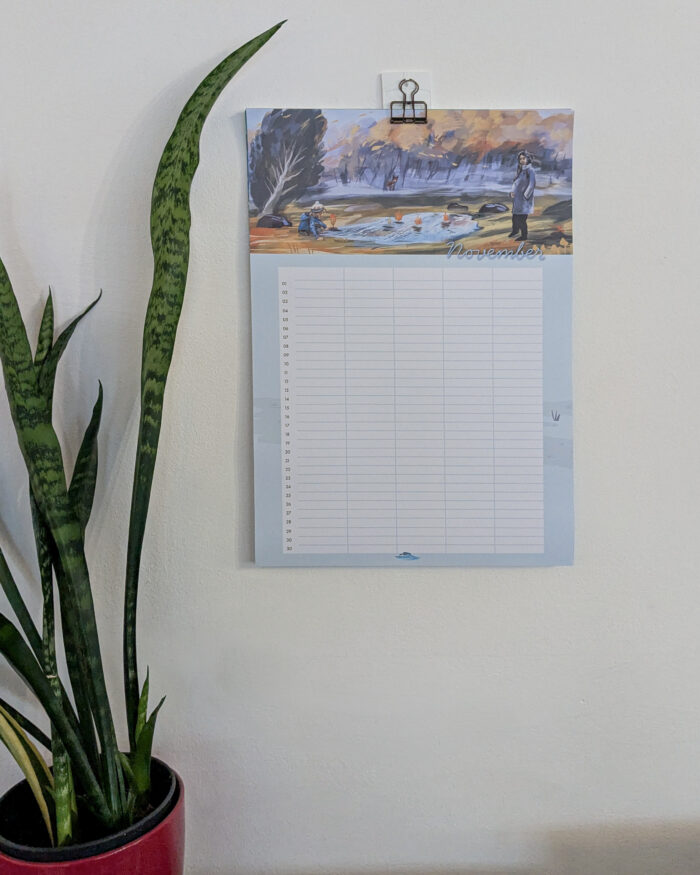 Pfuetzenkalender, Familienkalender, zeitlos, Oktober