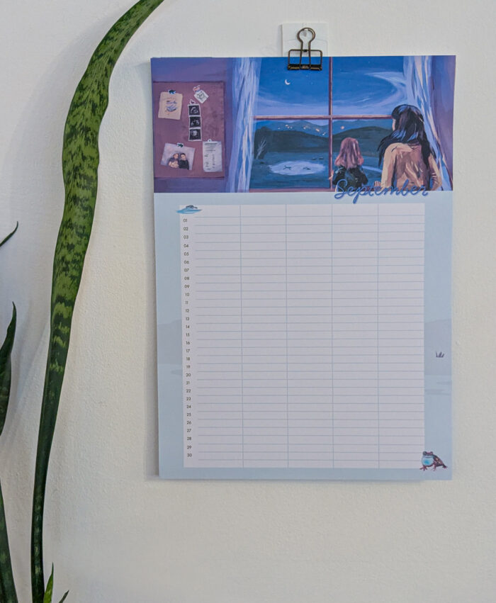 Pfuetzenkalender, Familienkalender, zeitlos, September