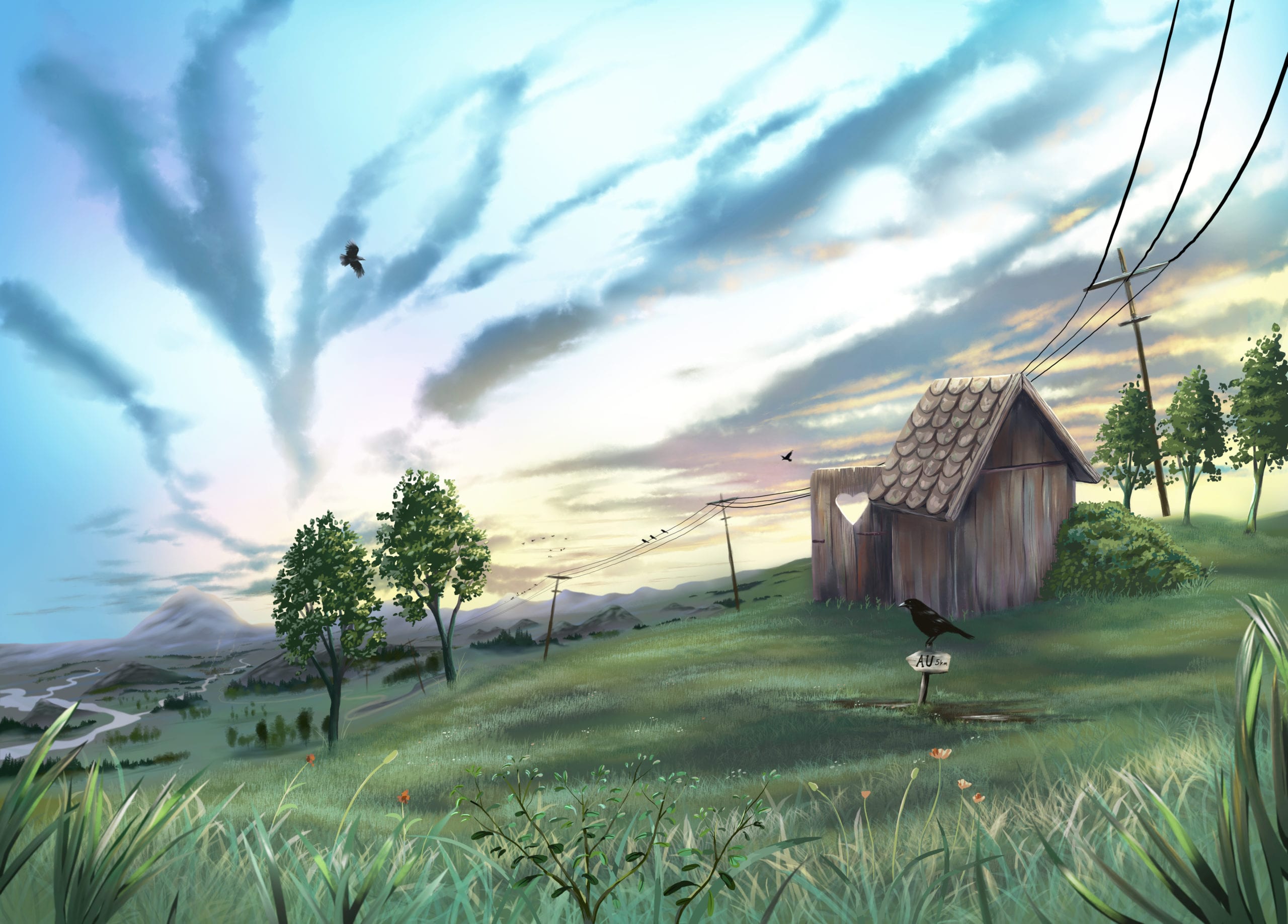 Digitale Illustration "Aussichtsklo"